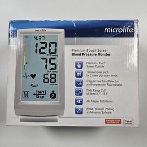 NEW Microlife Premium Blood Pressure Touch Screen Monitor Kit Arm